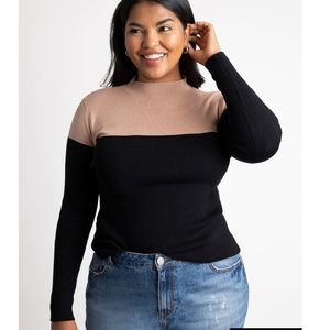 Eloquii Colorblock knit sweater